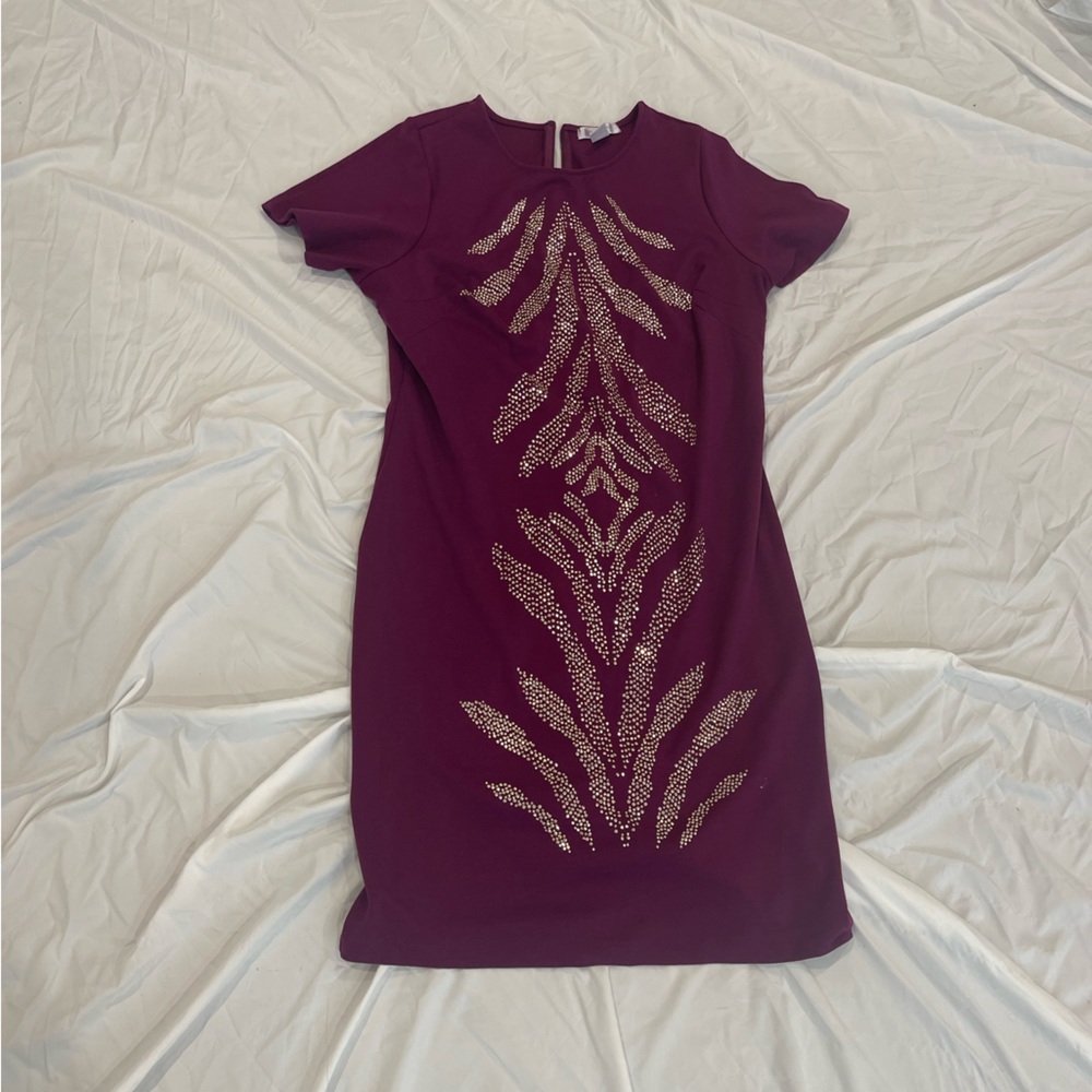 Gold and purple 18W women’s dress, lightly worn